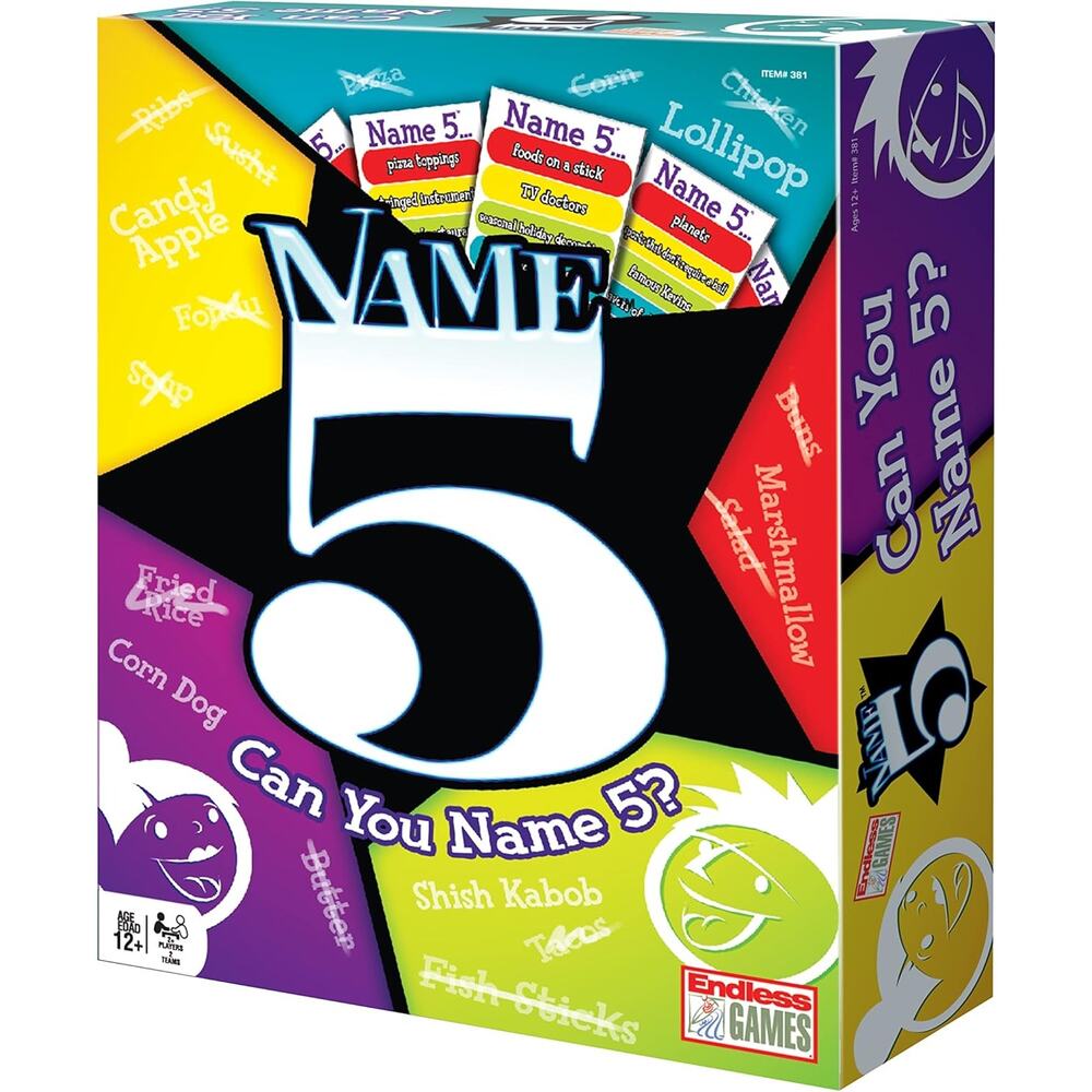 New Name 5 Game‎ Endless Quick Thinking Fast witty 2+ players Family Party Fun!